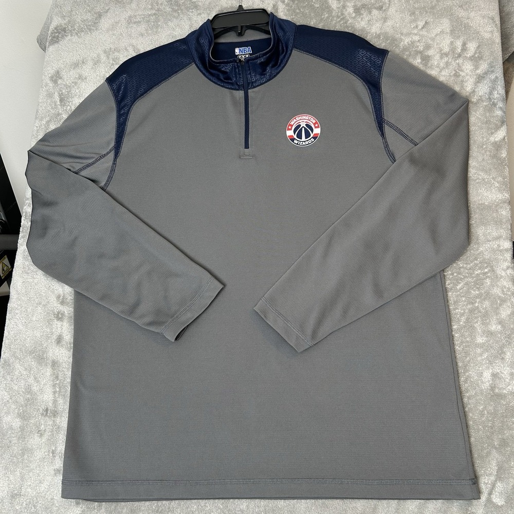 NBA TX3 Cool Washington Wizards Jacket Mens Size XL Active Wear 1/4 Zip Pullover